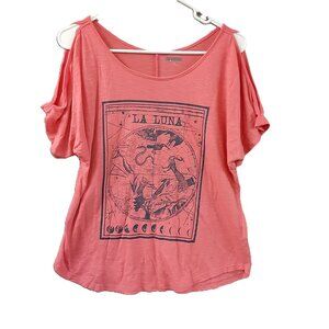 La Luna Womans T-shirt Size Large Pullover, Moon Phases Lightweight 19Wx24L